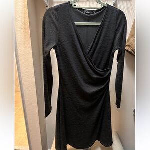 Prana Women's Charcoal Long Sleeve Midi Dress